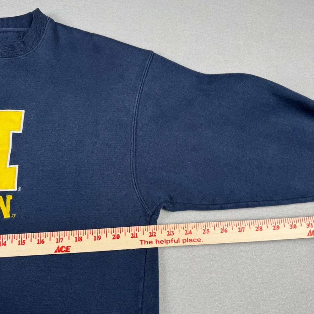 Vintage Champs Michigan Wolverines Sweatshirt Mens Medium Navy Blue Crewneck M - Picture 5 of 8